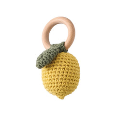 Crochet Animal Wooden Baby Rattle & Teether Toy