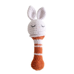 Crochet Animal Wooden Baby Rattle & Teether Toy